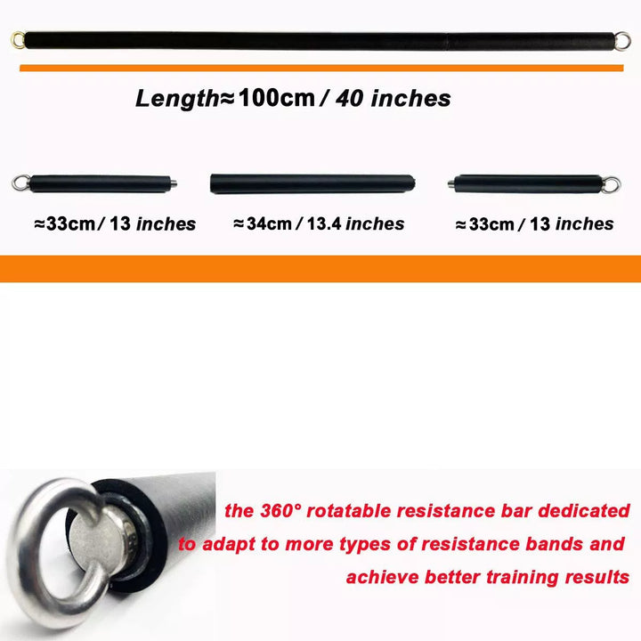 Workout Bar Fitness Resistance Bands Set