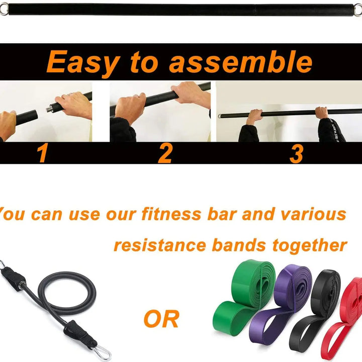 Workout Bar Fitness Resistance Bands Set