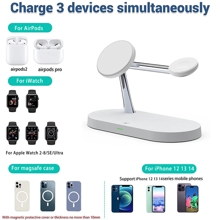 3-in-1 Magnetic Wireless Charger Stand