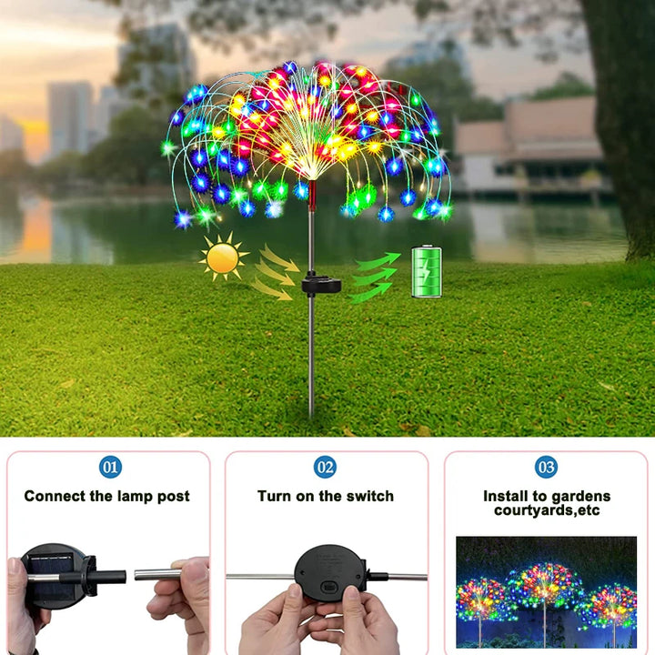 Solar LED Firework Fairy Lights